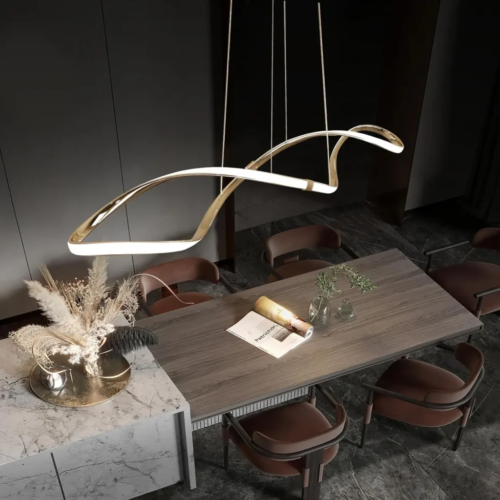 Compre o Lustre Pendente Moderno TONGCIYU para Sala de Jantar Dimerizável com Controle Remoto Iluminação Elegante em 2025