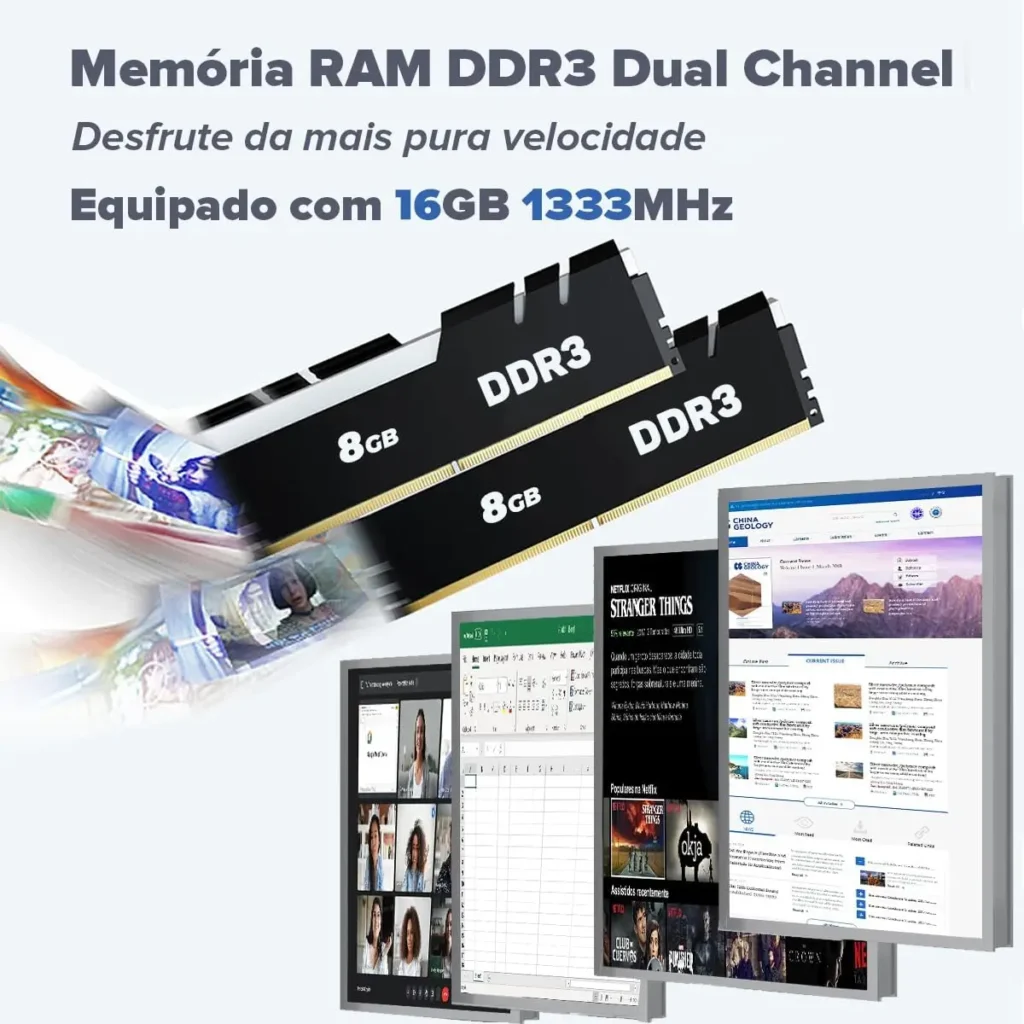 Computador Completo Intel Core i5 16GB HD 500GB Monitor 17" 4 Núcleos Super Turbo Pc Hdmi Teclado e Mouse Strong Tech